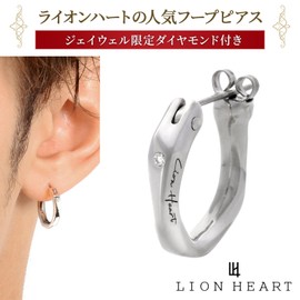 LION HEART Silver Hoop Earrings, Single Ear, stainless-steel Silver Stainless Steel