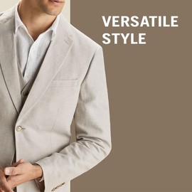 Perry Ellis Men's Linen-Blend Suit Jacket, Breathable Single Breasted Blazer, Regular Fit, with Chest Pocket (Sizes 36-54), 42, Bright White Twill