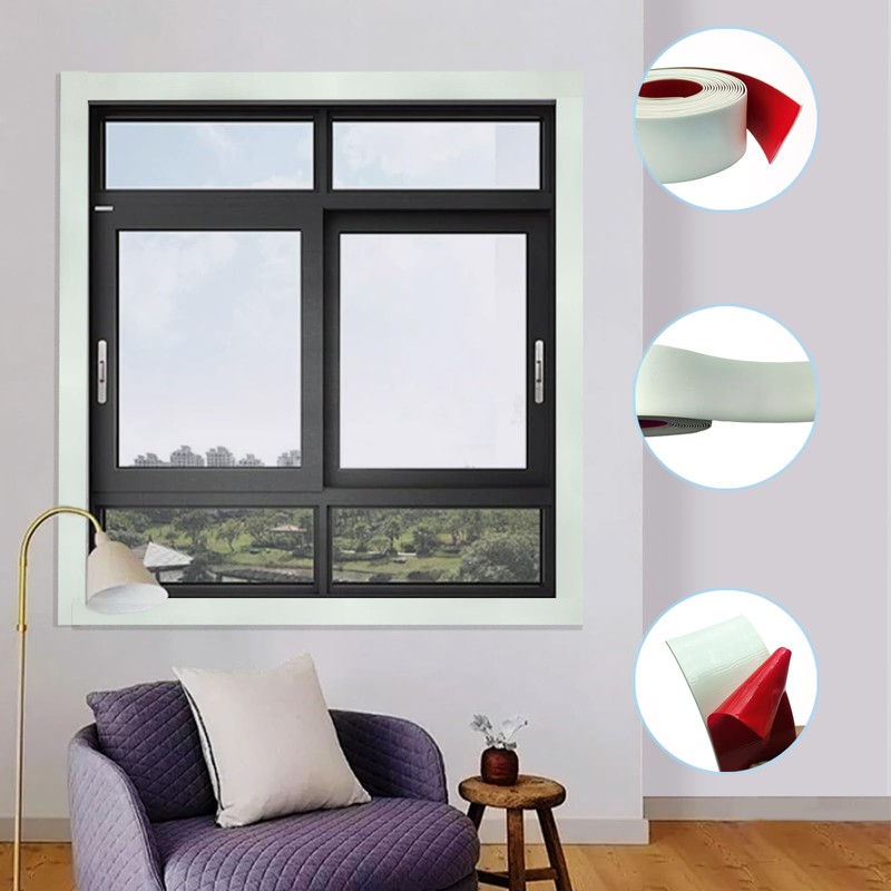Window Strip, White, Width 50 mm, 5 m, Flat Strip,