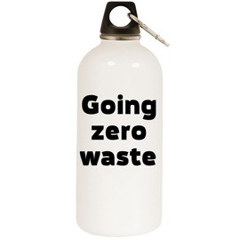 Los Drinkware Hermanos Going Zero Waste - White Water Bottle with Carabiner 20oz