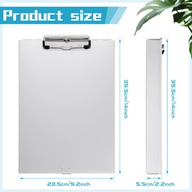 PerKoop Aluminum Clipboard with Storage Folder Form Holder Clipboard Metal Clip Board 14x9.3x2.2" Letter Size Clipboard Binder for Nurses Medical Personnel Business Office Stationery Items (4)