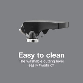 Proctor Silex Power Electric Automatic Can Opener for Kitchen with Knife Sharpener, Twist-off Easy-Clean Lever, Cord Storage, Black (75217PS) 7.9" x 4.8" x 5"