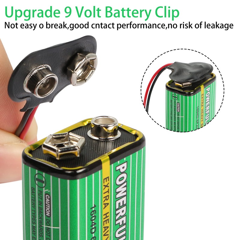 PNGKNYOCN 9V Battery Clip Connector 10 Pack T Type 9V