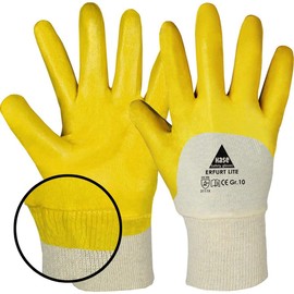 12 Pairs Rabbit Safety Erfurt Lite Nitrile Work Gloves, Partially Coated, Oil-Resistant Nitrile Gloves with Knitted Cuff, Size M (08)