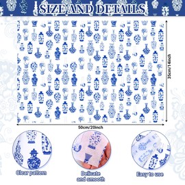 Bolsome 100 Sheets 20 * 14 Inches Chinoiserie Tissue Paper for Gift Wrapping Blue White Porcelain Patterned Tissue Paper for Gift Bags for Wedding Bridal Shower Xmas DIY Craft