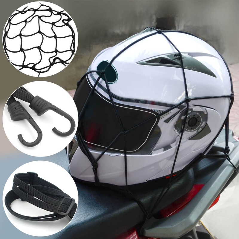 2 Spider Net and 2 Elastic Motorcycles with Hooks for