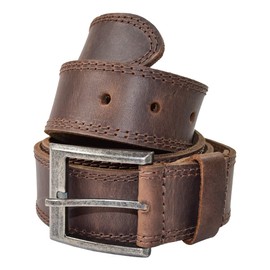 Hide & Drink, Men's Belt with Rustic Nickel Buckle Design, Everyday Belts for Men, Full Grain Leather, Handmade, Bourbon Brown, 40