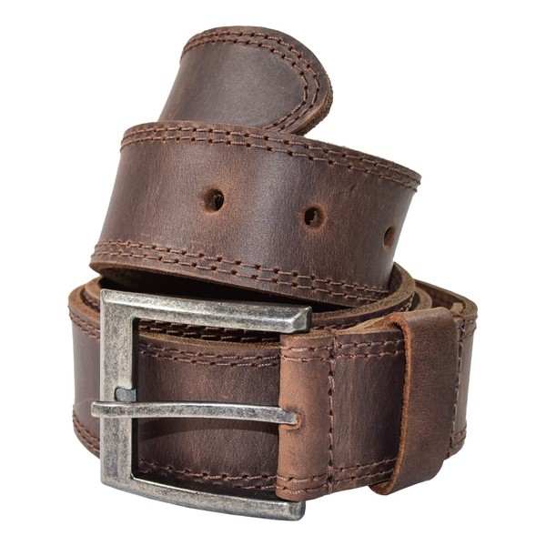 Hide & Drink, Men's Belt with Rustic Nickel Buckle Design,
