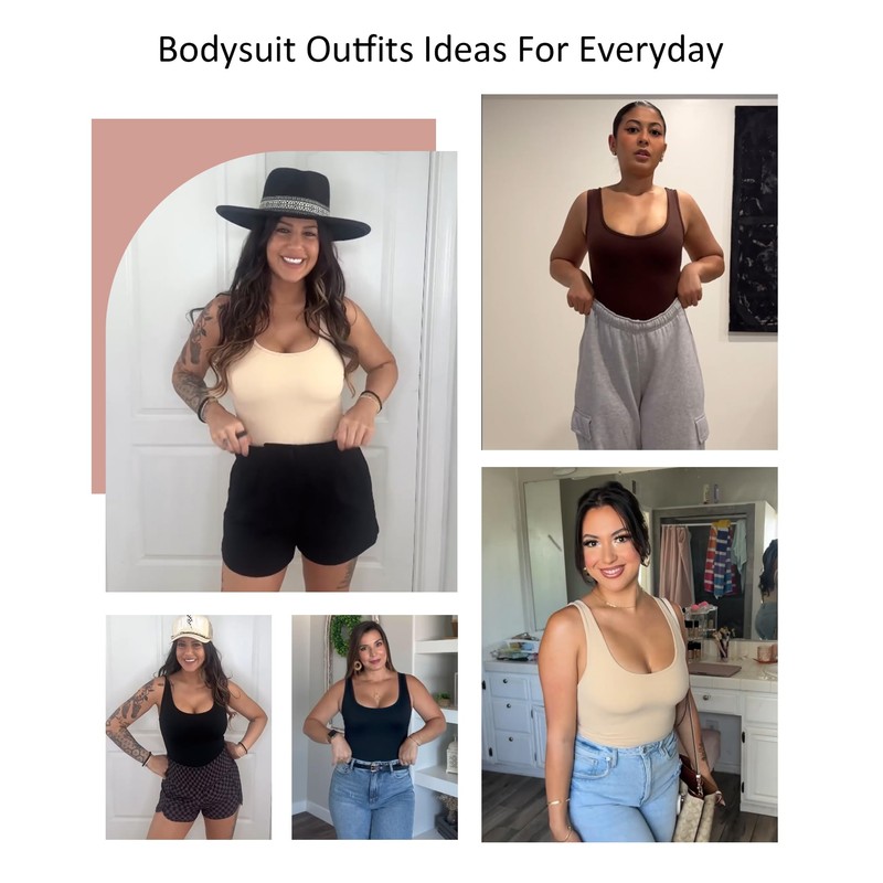 FeelinGirl Bodysuit for Women Tummy Control Going Out Tank Tops