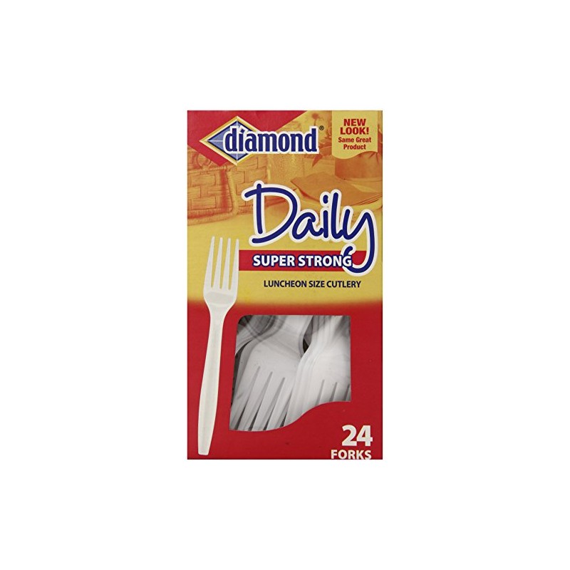 Diamond heavy Duty Plastic Forks, 24 Count