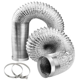 4-Inch Dryer Vent Hose 17FT, Flexible Aluminum Duct with 2 Clamps, Heavy-Duty Four Layer Protection for HVAC Ventilation and Exhaust