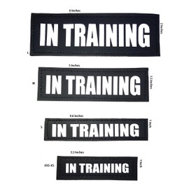 Albcorp Reflective in Training Patches with Hook Backing for Service Animal Vests/Harnesses Small (4.6 X 1) Inch