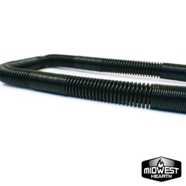 Midwest Hearth Whistle Free Gas Flex Line for Fire Pit and Fireplace - Black Coated Stainless Steel (12" Long)