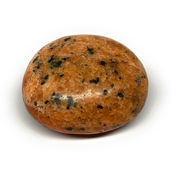 125.7g, 2.3"x2"x1.1" Natural Untreated Orange Calcite Palm-Stone Crystal Polished Gallet