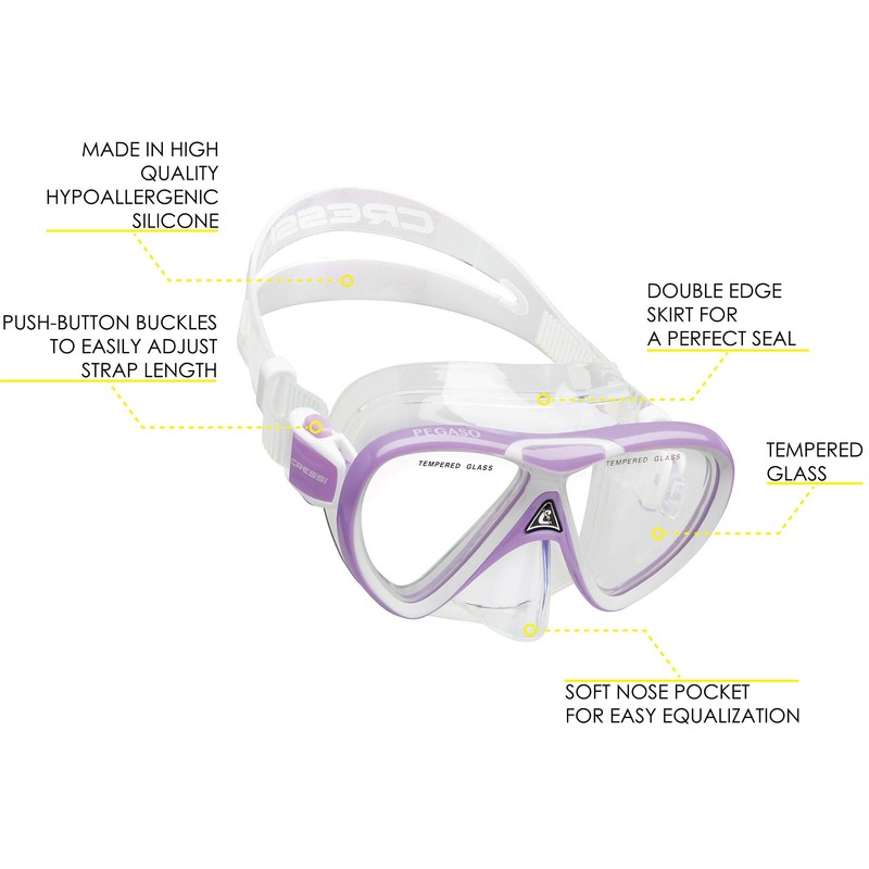 Cressi Pegaso & Iguana Dry, Lilac/White, One Size