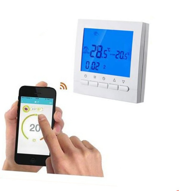 jojofuny Floor Heating Thermostat Programmable Thermostat Digital Control Large LCD