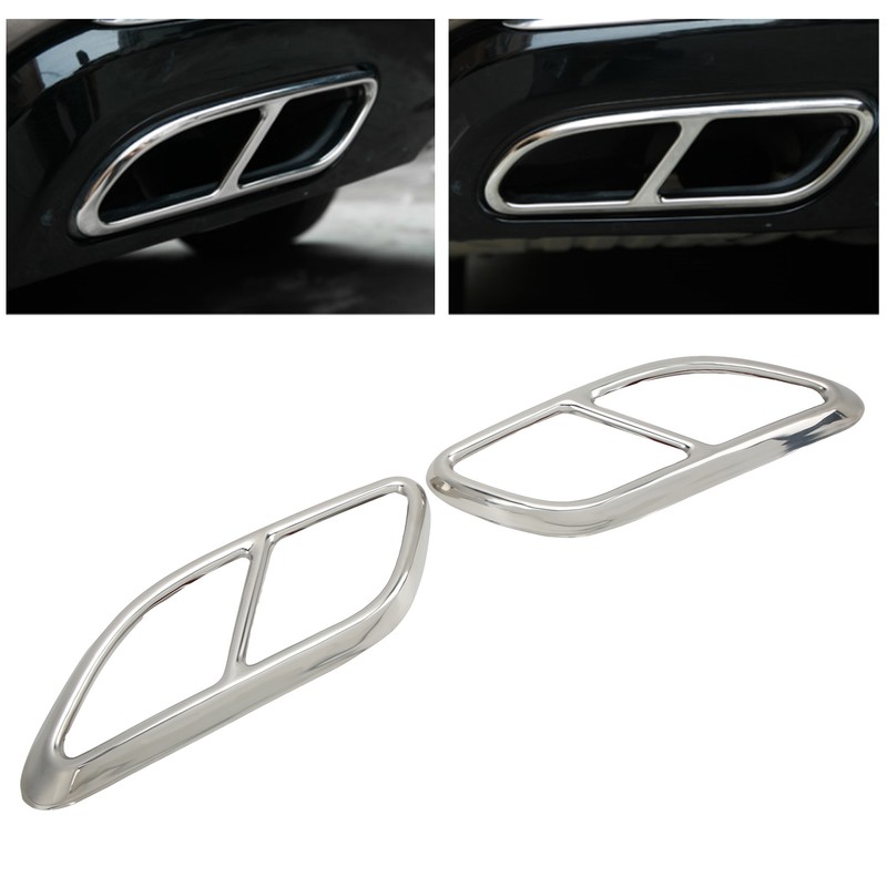 2PCS Quad Exhaust Tip Cover Tail Throat Decoration Replacement for