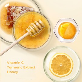 MUQIAN Vitamin C & Turmeric Hydrating Collagen Face Mask Sheet with Honey for Radiant Skin for Lifting, Firming, and Moisturizing 40g x 5ea