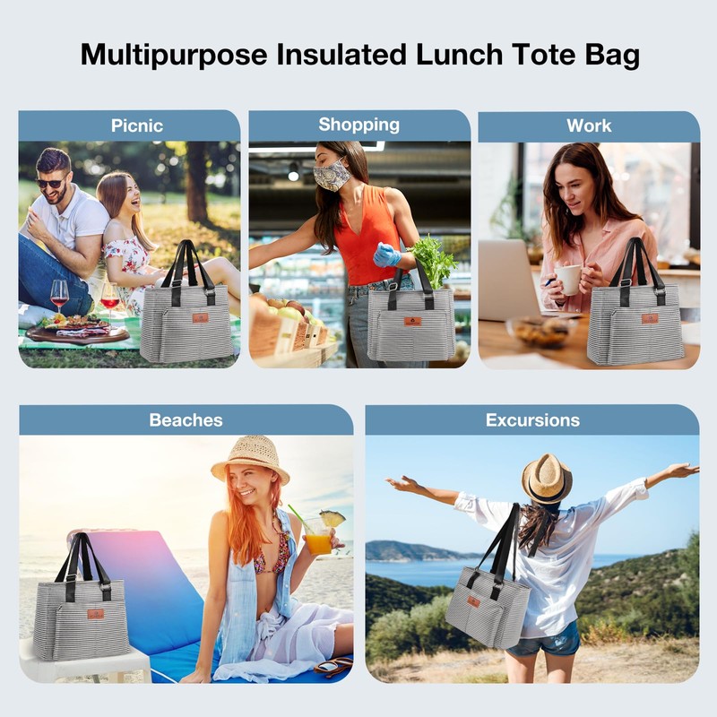 HSHRISH Women's Lunch Bag with Large Capacity and Leak-proof Material,