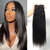 Yaki Straight Tape in Hair Extensions 20inch Natural Black Yaki
