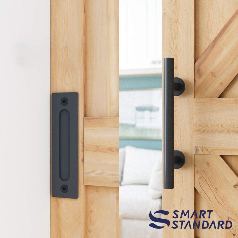 SMARTSTANDARD 8 FT Heavy Duty Sturdy Sliding Barn Door Hardware
