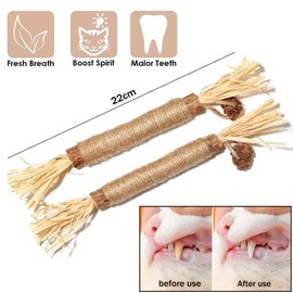 HUIQIHANG 4-Pack Natural Silvervine Cat Chew Sticks, Interactive Catnip Toys for Indoor Cats, Teeth Cleaning & Stress Relief, Kitten Teething Aid