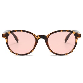 LJCZKA Retro Runde Sonnenbrille für Damen Herren Trendige Rund Sonnenbrille Mode Klein Brille 90er mit UV400 Schutz