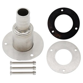 Thru Hull Exhaust Skin Fittings, 316 Stainless Steel Boat 24mm Stainless Steel Heat Insulation Straight Thru Hull Exhaust Heater System Exhaust Vent