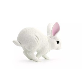 Safari Rabbit White Realistic Small Toy Model Plastic Replica Animal Gift 4" OK22