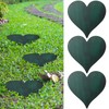Tandefio 3 Pcs Heart Garden Stepping Stones Brown Cast Iron
