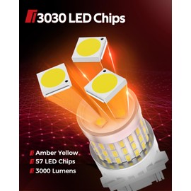 Torchbeam Upgraded 3157 LED Reverse Light Bulbs 6000K White - Super Bright 3000LM Backup Brake Tail Lights, 3156 4157 3057 3457 4114 Replacement Bulbs with HD Projector, DRL Parking Lights (2 Pcs)