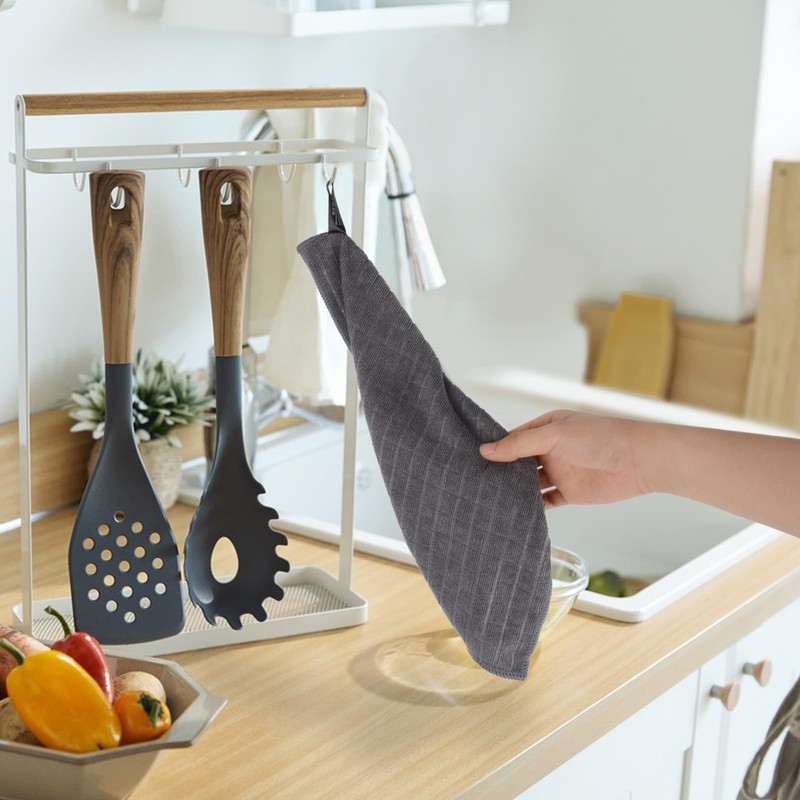 VIVOTE Microfibre Cloths Grey Dish Cloth Kitchen Cloth Super Absorbent