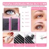 Kit Pestañas Maquillaje Aplicacion Extensión Diy Completo Coral Claro