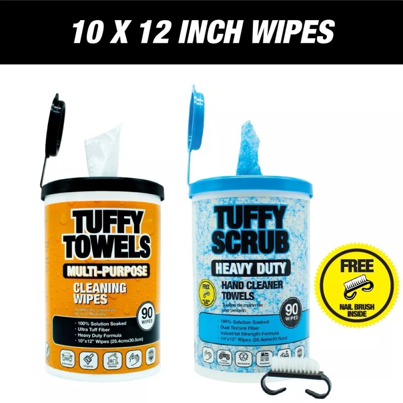 Tuffy Towels 4 Combo Pack - Heavy-Duty Scrub and Multi-Purpose