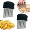 Zorveiio 2 Pack Crinkle Cutter Stainless Steel Wavy French Fry