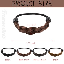 Framendino, 8 Pack Wig Braided Hair Elastic Ropes Invisible Band Ties Ponytail Holders for Women
