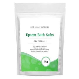 Epsom Salt for Bath 1KG / 1000G of Pure Magnesium Used for Muscle Recovery and Relaxation 9 Scents Available (Tea Tree Oil)