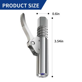 Grease Gun Coupler, Grease Gun Tips, High Temperature Resistant Stainless Steel Locking Clamp Type Single Handle Grease Nozzle Compatible with All Grease Guns 1/8" Npt Fittings