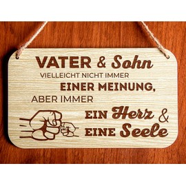 Glitzkind Wooden Sign Father & Son | Dad Gift Birthday for Men | Birthday Gift for Dad | Best Dad Don Dad Daddy | Funny Gift Ideas Garden DIY