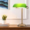 NISSAFORS Bankers Desk Lamp, Green Glass Shade, Vintage Desk Lamp