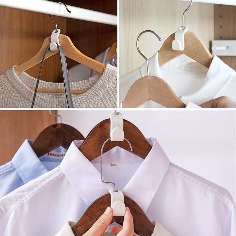 50 Pack Hanger Connector Hook Space Saving Hanger Connector for