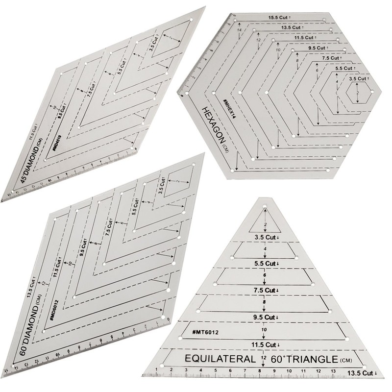 HONEYSEW Quilts Quilter's Ruler - Regla hexagonal para acolchar, diamante