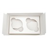R&J 12 Pack - 2 Hole Cupcake Boxes, White Bakery