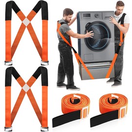 Correas Móviles, Correas de Elevación para Muebles en Movimiento, Sistema de Elevación Movimiento de Hombro para 2 Personas, Objetos Pesados hasta 800 Libras, paraMuebles, Electrodomésticos(Naranja)