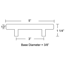 Emtek Bar Pull Available in 10 Sizes and 6 Finishes - 86358US19 - (Center to Center 3") - Flat Black (US19)