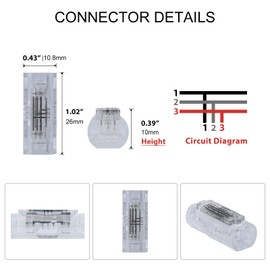 Brightfour T Tap Wire Connectors 3 Wires 12 Pack, Transparent Compact Quick Wire for Splice 20–18 AWG Wires, No Stripping or Soldering Electrical Connector for Automotive, LED Light