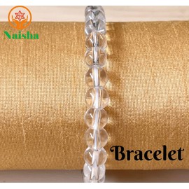 NAISHA Unisex Natural Clear Quartz/Sphatik Bracelet Healing Reiki Stones Natural Gemstone Clear Color