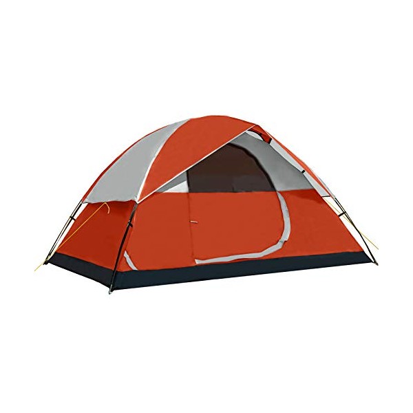 Pacific Pass 4 Person Family Dome Tent with Removable Rain Fly, Easy Set Up for Camp Backpacking Hiking Outdoor, 108.3 x 82.7 x 59.8 inches, Orange