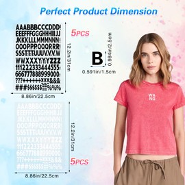 Fidqiog 10 Sheets Letter Stickers, 1 Inch Black and White Iron On Letters for Clothing, Heat Transfer Letters A-Z Pu Sticker for Fabric, T-Shirt DIY Iron on Letters