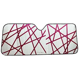 New Silver Double Bubble Windshield Sun Shade Cars Trucks SUVS Jumbo Metallic Pink 67" x 27"